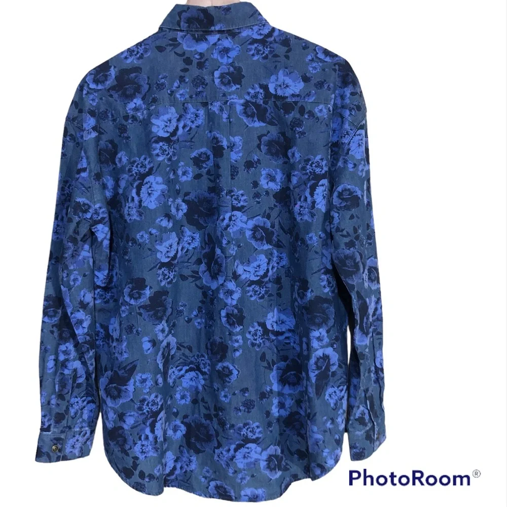 Lucky brand floral chambray button up shirt - Picture 2 of 6